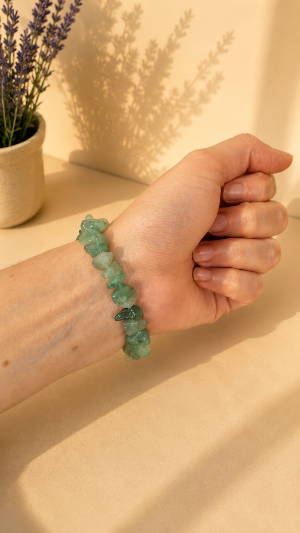 Pulseira de Quartzo Verde em Cascalho — Pedra da Saúde