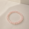 Pulseira de Quartzo Rosa Redonda 6mm - Pedra do Amor - Cura do Coração, Amor Próprio, Perdão e Gratidão